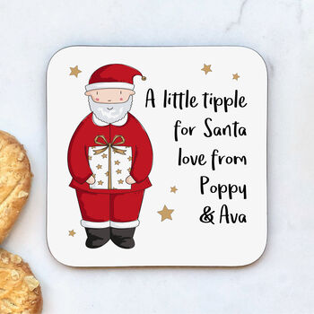 A Mince Pie And Drink For Santa Christmas Eve Coasters, 2 of 2