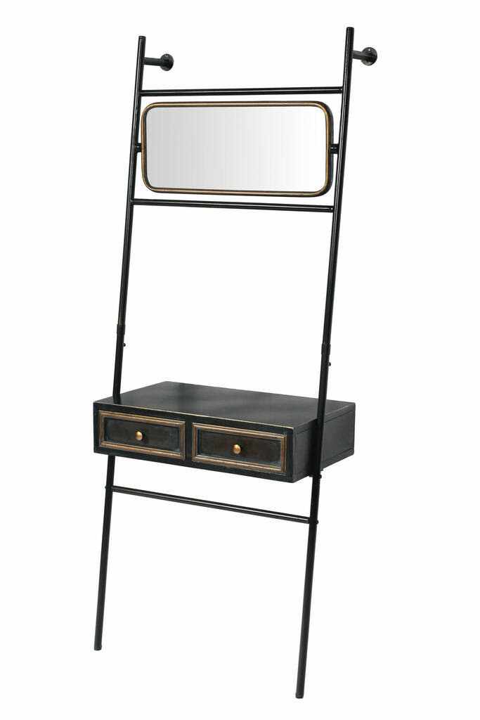 Black And Antique Gold Orwell Unit With Mirror