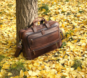 Genuine Leather Briefcase With Multiple Pockets, 11 of 11