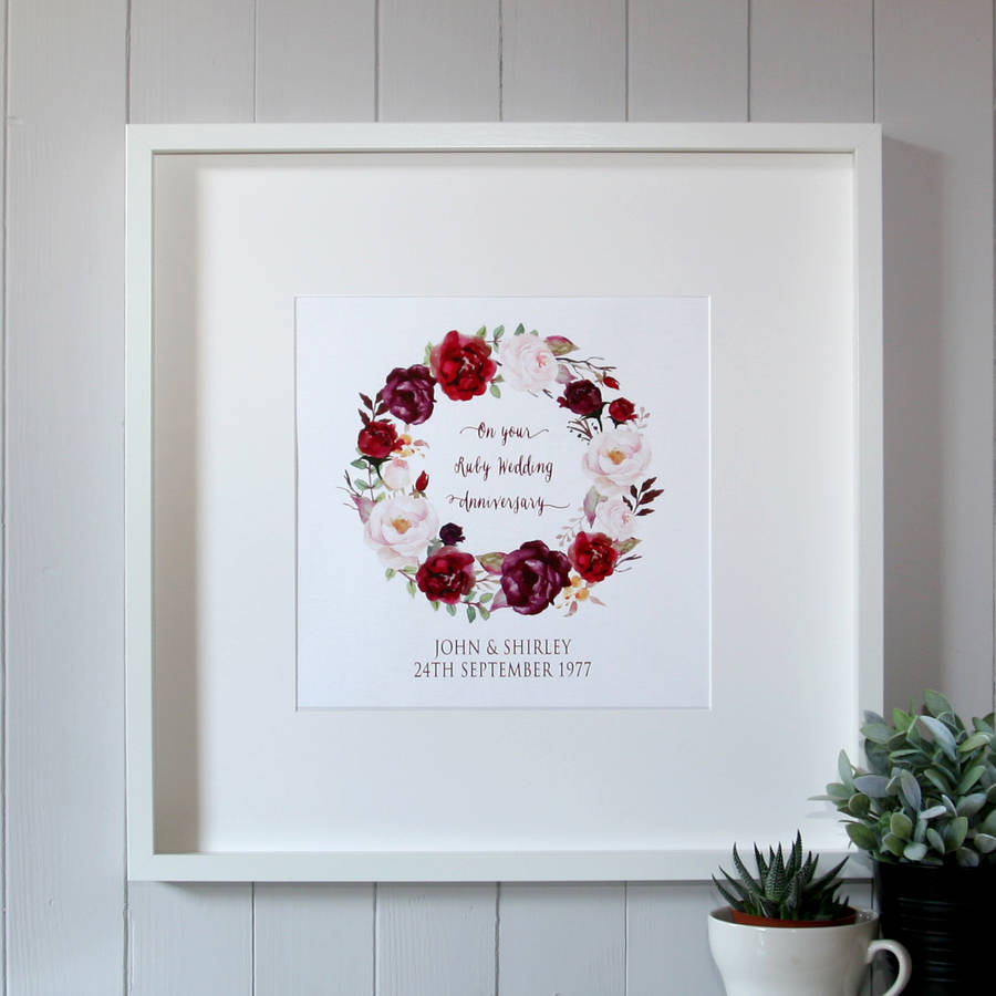 Ruby Wedding Anniversary Canvas Print