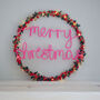 Merry Christmas Holly And Berry Fairy Light Wreath, thumbnail 3 of 6