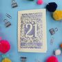 Personalised 21st Birthday Card Papercut Flower Design, thumbnail 4 of 11