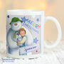 Personalised The Snowman And The Snowdog Blue Mug, thumbnail 3 of 3