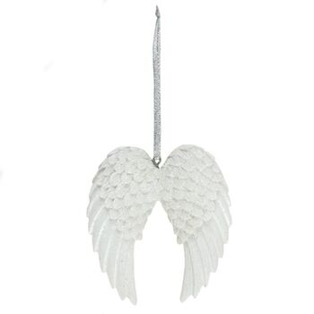 Double Glitter Angel Wing Hanging Decoration, 3 of 3