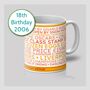 Personalised 18th Birthday Mug Gift 2006, thumbnail 1 of 12