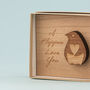Boxed Flippin Love You Wooden Penguin, thumbnail 1 of 6