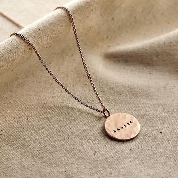 Personalised Hammered Disc Name Necklace, 2 of 7