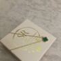 Gold Plated Green Single Clover Necklace, thumbnail 4 of 7