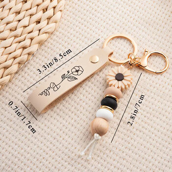 Personalized Flower Beaded Name Keychain For Her, 2 of 6