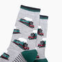 Steam Trains Bamboo Socks In Light Grey, thumbnail 3 of 4