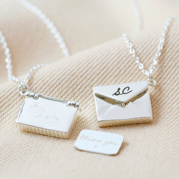 Personalised Small Silver Envelope Necklace, 3 of 10