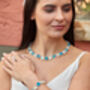 Aquamarine And Neon Apatite Gemstone Necklace, thumbnail 4 of 4
