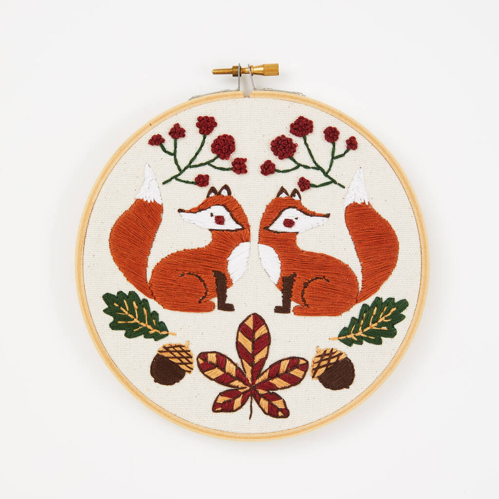 Beginner Fox Embroidery Diy Kit, 1 of 5