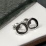 Sterling Silver Cut Out Heart Stud Earrings, thumbnail 2 of 6