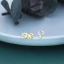 Mismatched Sterling Silver Female Symbol And She Stud Earrings, thumbnail 4 of 12