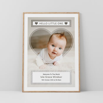 Personalised Baby Photo Print New Baby Gift – Welcome To The World, 2 of 6