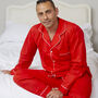 Personalised Matching Red Cotton Classic Christmas Pyjama For Dad And Child, thumbnail 3 of 5