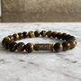 Men's Manchester City Football Fan Tiger's Eye Bracelet, thumbnail 1 of 3