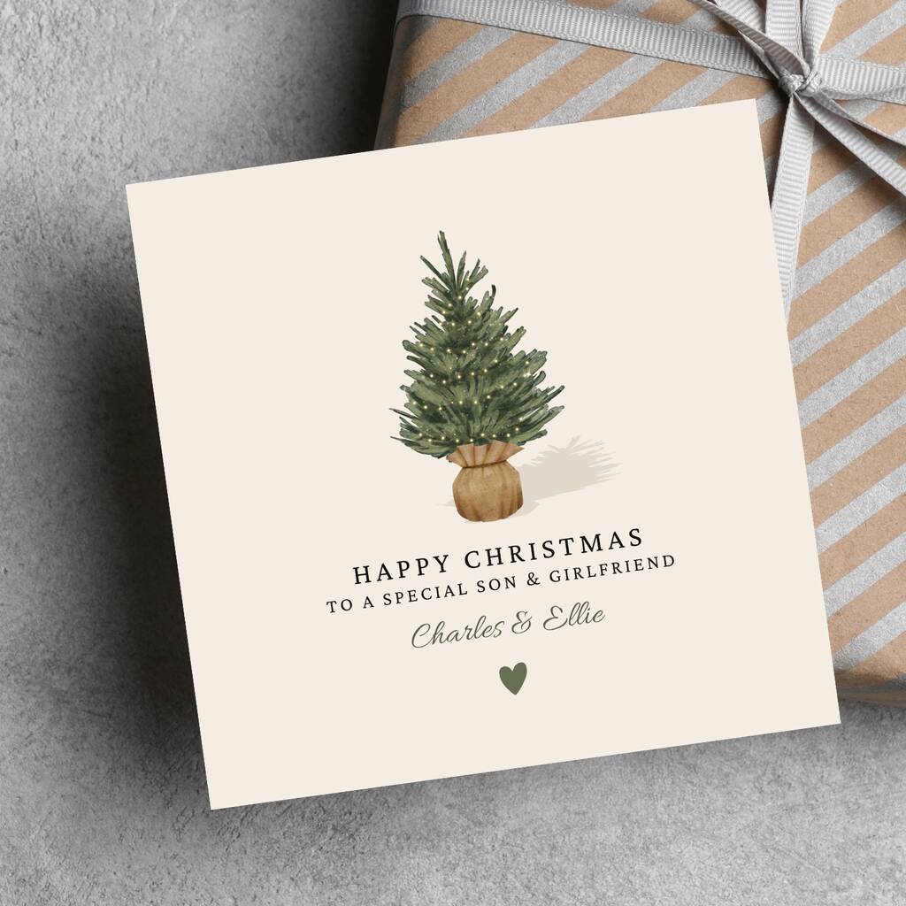 Personalised Christmas Card For A Special Son And Girlfriend