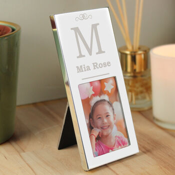 Personalised New Baby Initial 2x3 Silver Photo Frame, 3 of 3