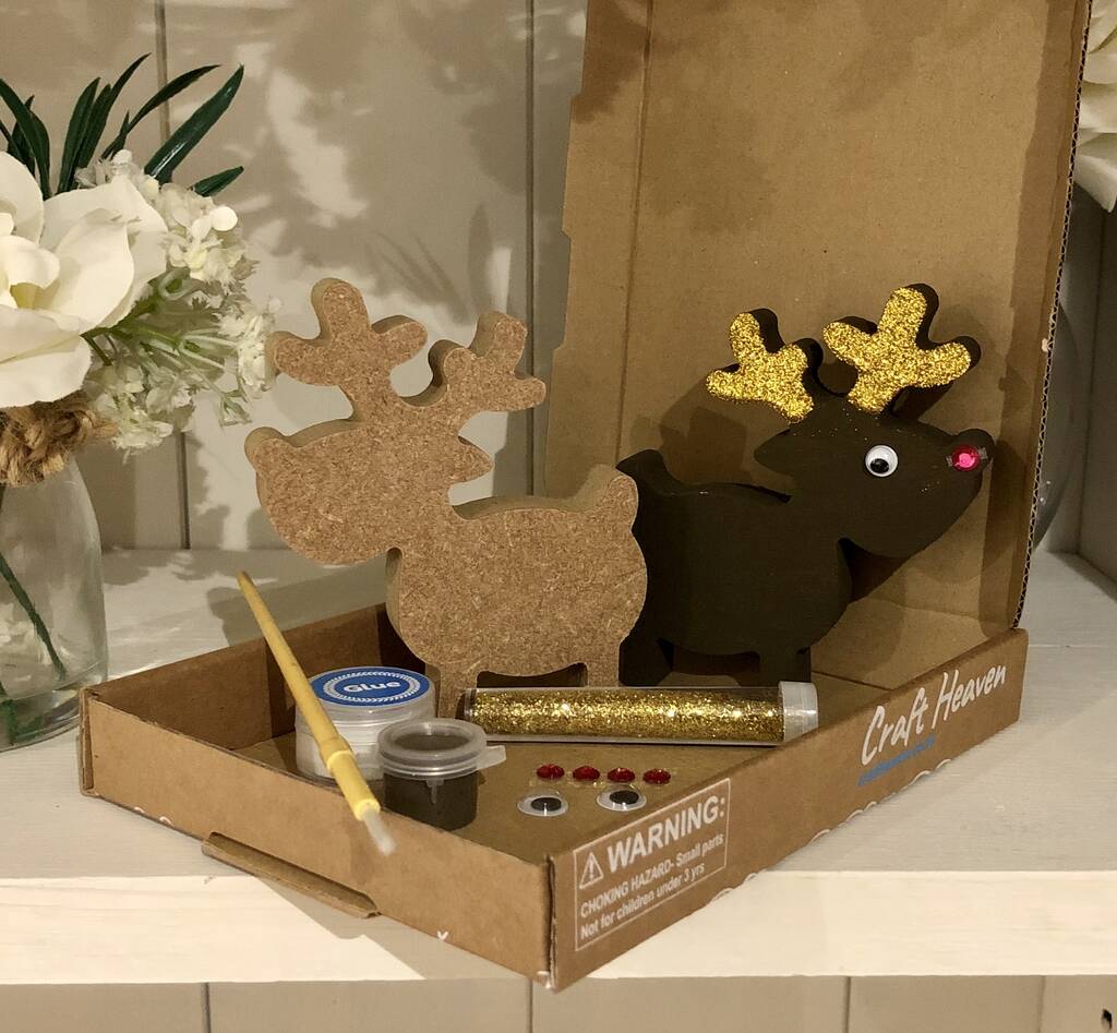 Reindeer Craft Kit Wooden Christmas Paint Your Own By