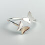 Sterling Silver Butterfly Adjustable Ring, thumbnail 1 of 6