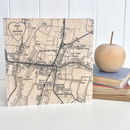 personalised heart location map print on wood by northern logic ...