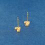 Gold Pave Heart Stud Earrings, thumbnail 4 of 7