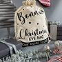Personalised Christmas Eve Bag Natural With Red, thumbnail 9 of 9