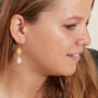 Moonstone Gold Plated Silver Coffee Bean Drop Earrings, thumbnail 4 of 9