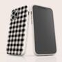 Black And White Gingham Biodegradable Phone Case, thumbnail 5 of 8