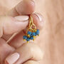 Shades Of Blue Huggie Hoop Charm Earrings, thumbnail 4 of 11