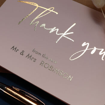 Personalised Mr And Mrs Wedding Thank You Note Cards, 9 of 9