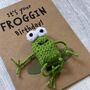 Frog Crochet Birthday Card Handmade, thumbnail 12 of 12