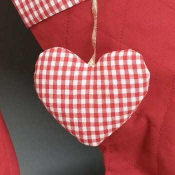 Red Gingham Heart Christmas Stocking, 5 of 6