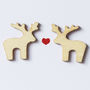 Personalised Wooden Reindeer Christmas Love Card, thumbnail 6 of 6