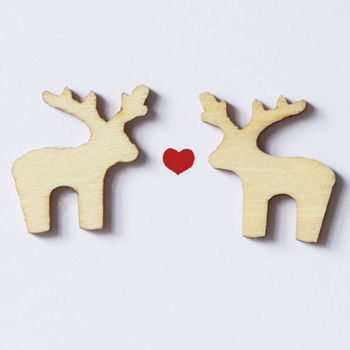 Personalised Wooden Reindeer Christmas Love Card, 6 of 6