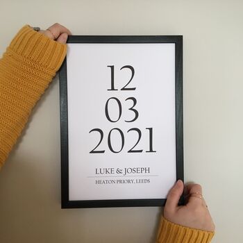 Personalised Wedding Date Print, 4 of 6