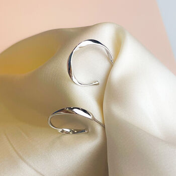 Sterling Silver Twisted Hoop Stud Earrings, 3 of 5