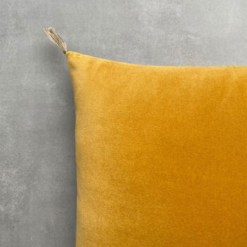 The Velvet And Linen Cushion Mustard Yellow, 3 of 8