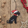 Black Schnauzer Dog Christmas Decoration Personalisation Available, thumbnail 2 of 4