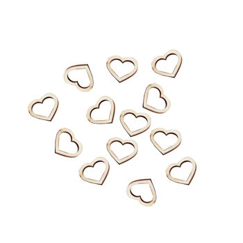 Wooden Heart Shaped Wedding Table Confetti, 2 of 3