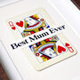 Mum Is Queen Personalised Playing Card Gift Print, thumbnail 3 of 9