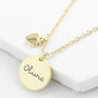 Personalised Heart And Disc Pendant Necklace, thumbnail 1 of 9