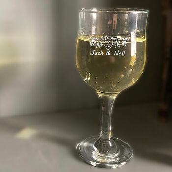 Pair Of Anniversary Wine Glasses, 2 of 6