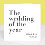 Wedding Of The Year Personalised Wedding Card, thumbnail 3 of 3