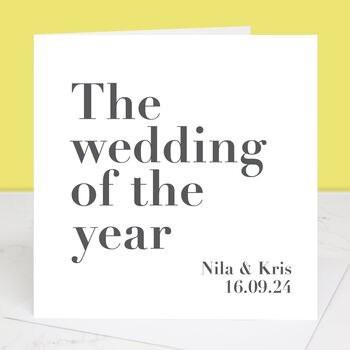 Wedding Of The Year Personalised Wedding Card, 3 of 3