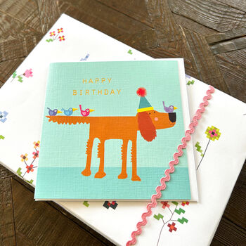 Gold Foiled Dog Birthday Card, 3 of 5