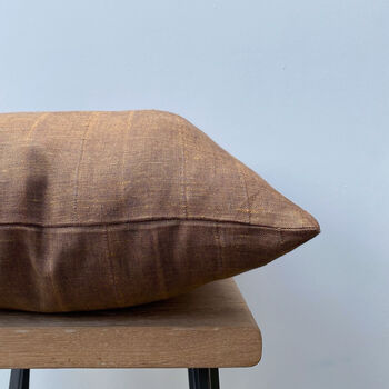 Brown Stripes Textured Linen Cushion Cover, 5 of 6