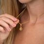 18ct Gold White Star Resin Disc Charm Necklace, thumbnail 4 of 7